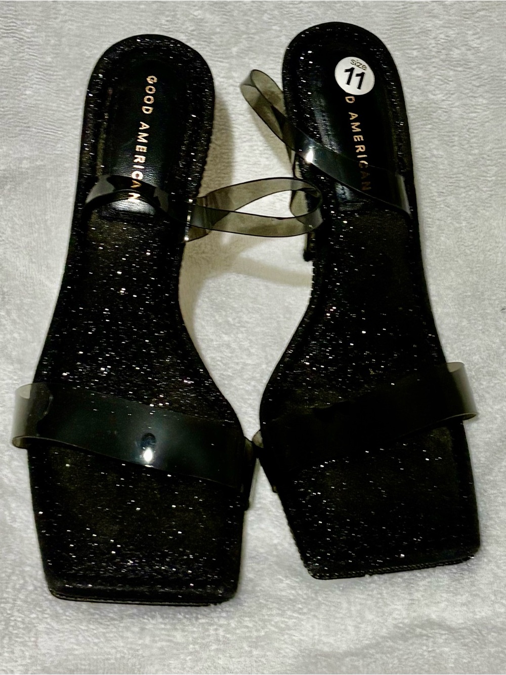 Good American Black Clear-Strap Stiletto Sandals - Picture 3 of 3